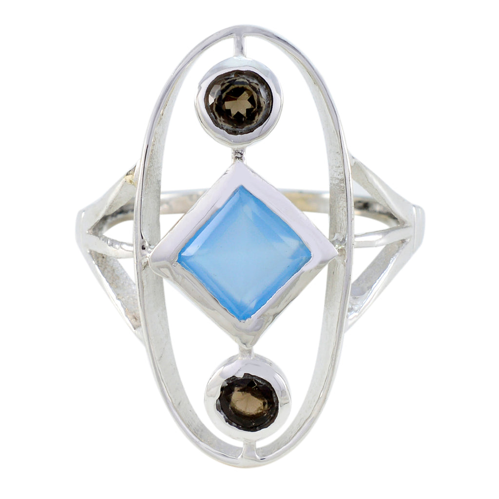 Multi Stone Trilogy Moroccan 925 Silver multicolor Gems Slim Sophisticated Ring Jewellery