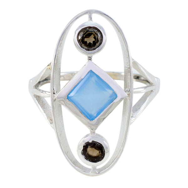 Multi Stone Trilogy Moroccan 925 Silver multicolor Gems Slim Sophisticated Ring Jewellery