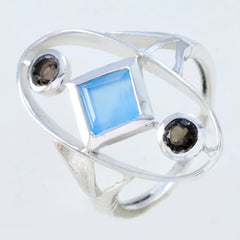 Multi Stone Trilogy Moroccan 925 Silver multicolor Gems Slim Sophisticated Ring Jewellery