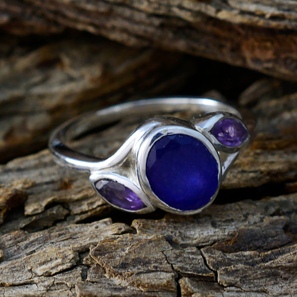 Multi Stone Trilogy Moroccan 925 Silver multicolor Gems Slim Graceful Ring Jewelry