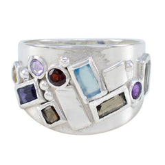 Multi Stone multiple German Silver multicolor Gemstones Eye catching Trendy Ring Jewelry