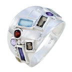 Multi Stone multiple German Silver multicolor Gemstones Eye catching Trendy Ring Jewelry