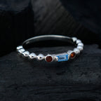 Multi Stone Trilogy Turkish Sterling Silver multicolor Gems Delicate Abstract Ring Jewelry