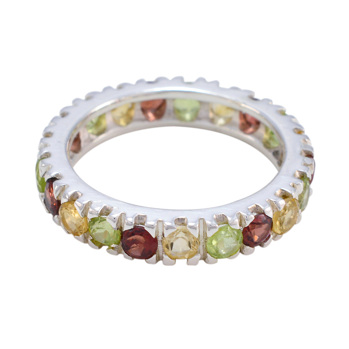 Multi Stone multiple Moroccan 925 Sterling Silver multicolor Gemstone Slim Eternity Band Jewellery Huvudsaklig produktbild