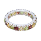 Multi Stone multiple Moroccan 925 Sterling Silver multicolor Gemstone Slim Eternity Band Jewellery