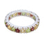 Multi Stone multiple Moroccan 925 Sterling Silver multicolor Gemstone Slim Eternity Band Jewellery