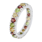 Multi Stone multiple Moroccan 925 Sterling Silver multicolor Gemstone Slim Eternity Band Jewellery