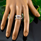 Multi Stone multiple Moroccan Sterling Silver multicolor Gemstones Mid weight Bubble Band Jewelry