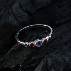Multi Stone Penta American 925 Sterling Silver multicolor Gemstone Elegant  Feminine Ring Jewelry