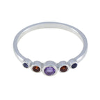 Multi Stone Penta American 925 Sterling Silver multicolor Gemstone Elegant  Feminine Ring Jewelry