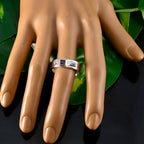 Multi Stone Trilogy Egyptian Silver multicolor Gemstone Tiny Abstract Band Jewelry