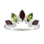 Multi Stone Penta Korean 92.5 Silver multicolor Gemstone Delicate crown Ring Jewellery