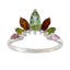 Multi Stone Hepta Korean 925 Silver multicolor Gems Dainty crown Ring Jewellery