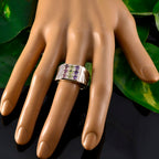 Multi Stone navratna Moroccan 925 Sterling Silver multicolor Gemstone Versatile Cocktail Ring Jewelry