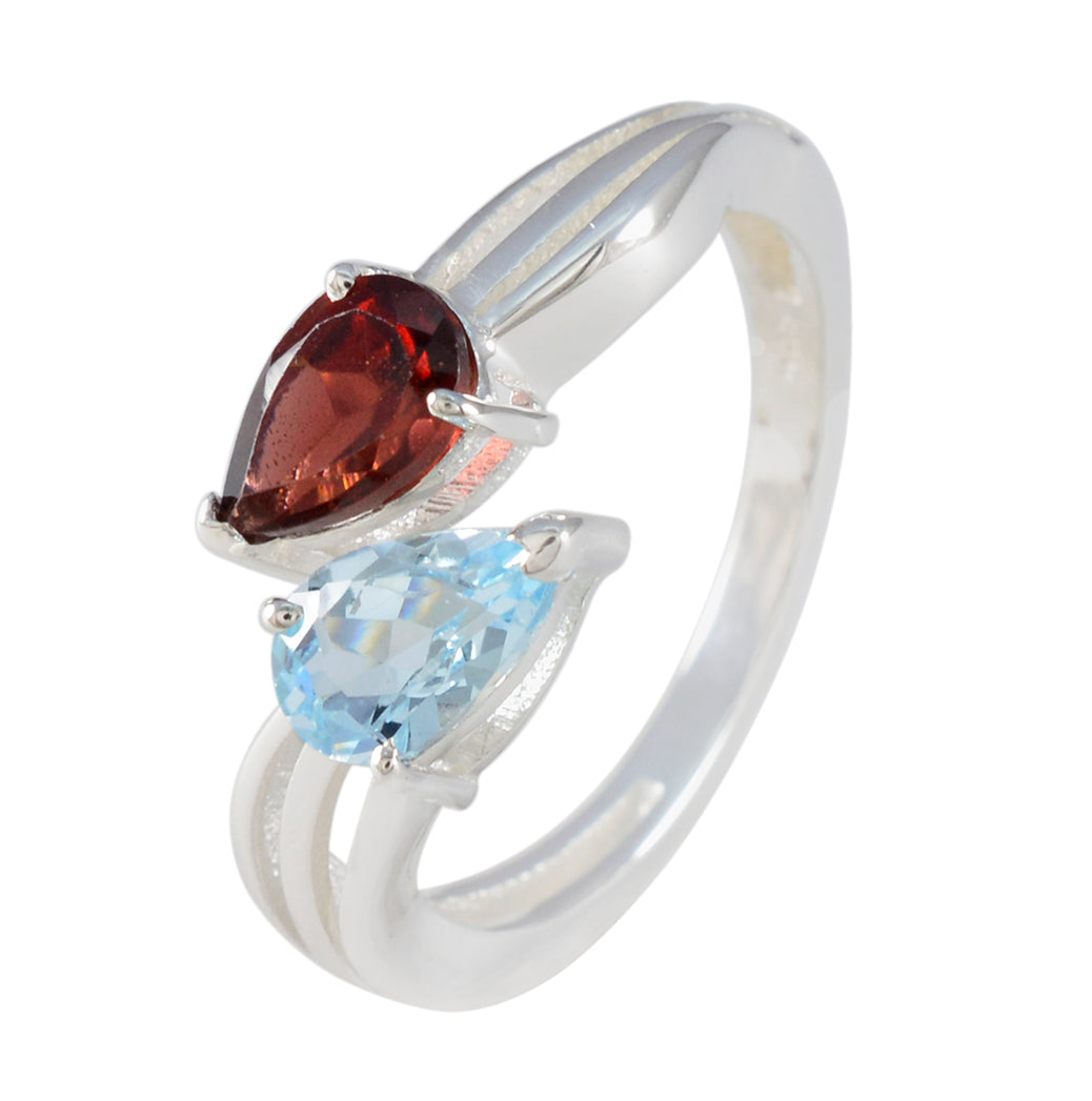 Multi Stone Toi et Moi American 92.5 Silver multicolor Gems Whisper thin Luxurious Ring Jewelry