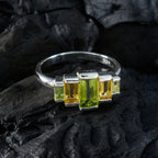 Multi Stone Penta Japanese Silver multicolor Gemstone Whisper thin Sophisticated Ring Jewellery