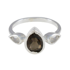 Multi Stone Trilogy Japanese 925 Sterling Silver multicolor Gems Dainty Feminine Ring Jewellery