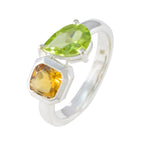Multi Stone Toi et Moi American Silver multicolor Gemstone Dainty Sophisticated Ring Jewelry