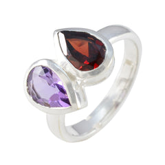 Multi Stone Toi et Moi German Sterling Silver multicolor Gemstones Featherlight Luxurious Ring Jewellery