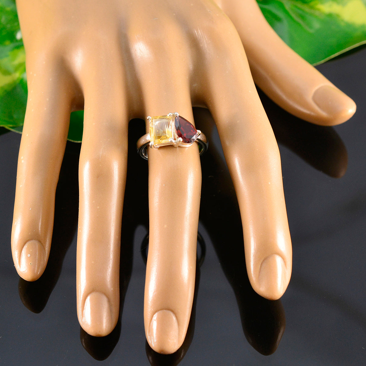 Multi Stone Toi et Moi Korean 925 Silver multicolor Gems Whisper thin Modern Ring Jewelry