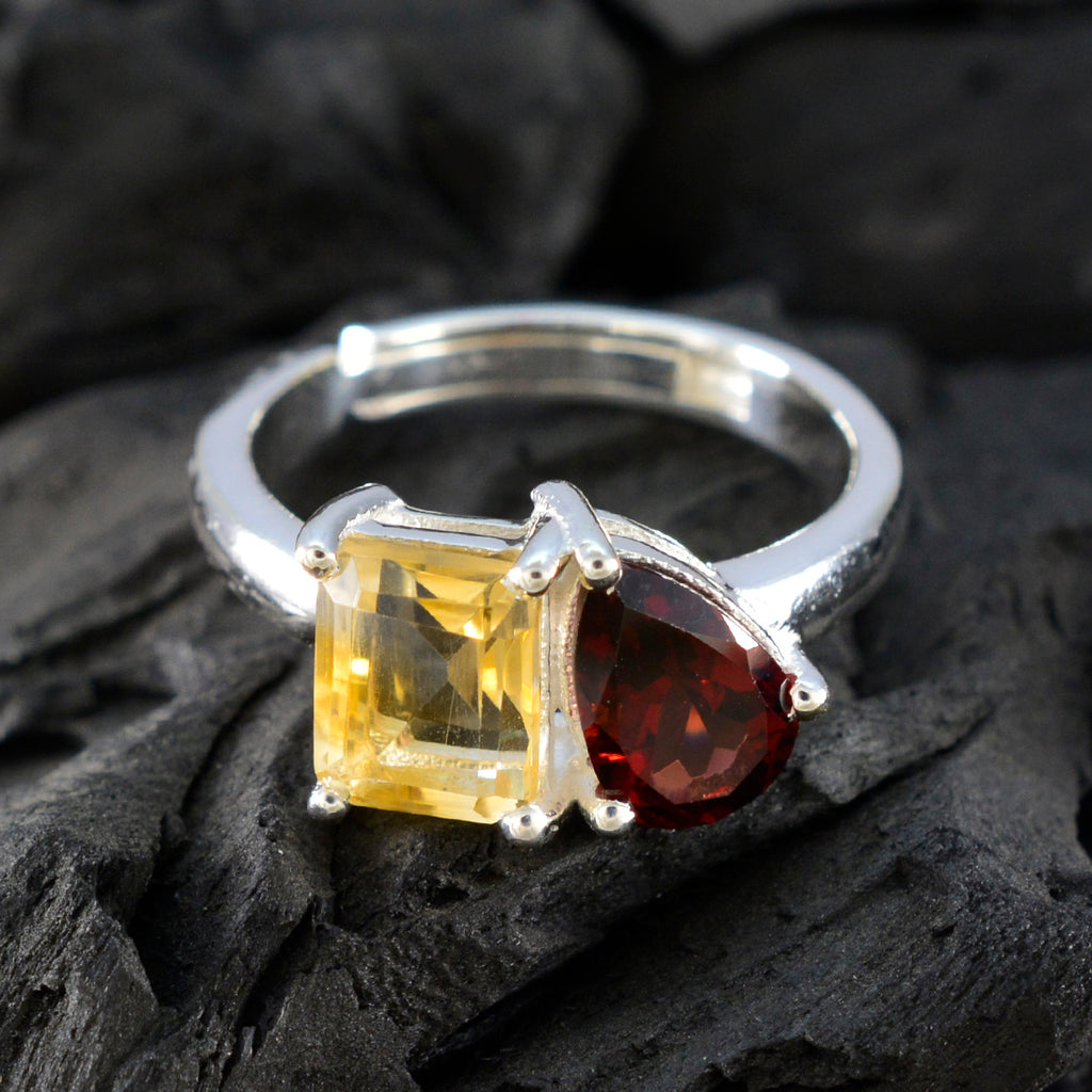 Multi Stone Toi et Moi Korean 925 Silver multicolor Gems Whisper thin Modern Ring Jewelry