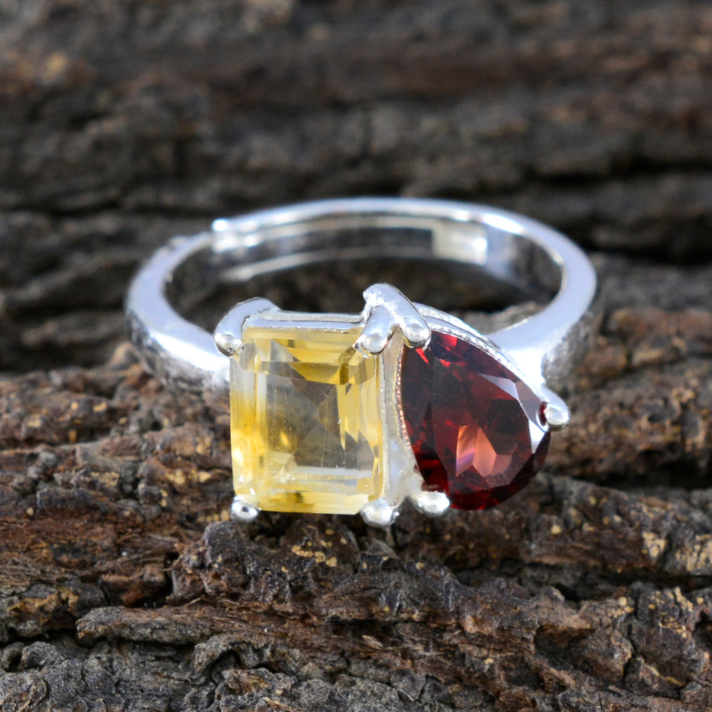 Multi Stone Toi et Moi Korean 925 Silver multicolor Gems Whisper thin Modern Ring Jewelry