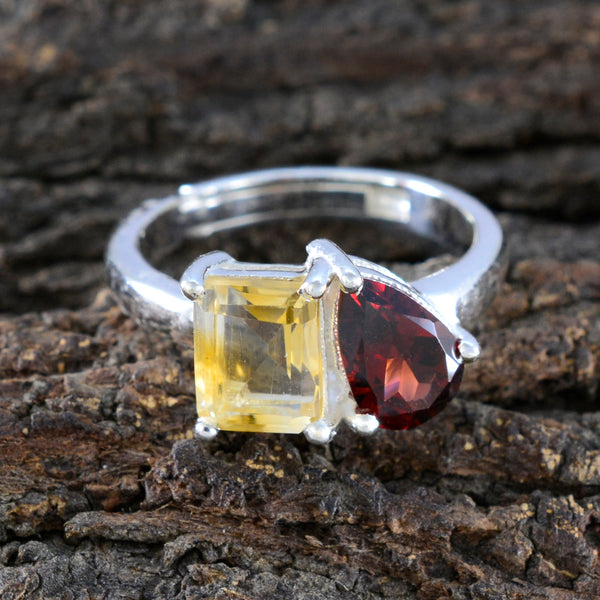 Multi Stone Toi et Moi Korean 925 Silver multicolor Gems Whisper thin Modern Ring Jewelry