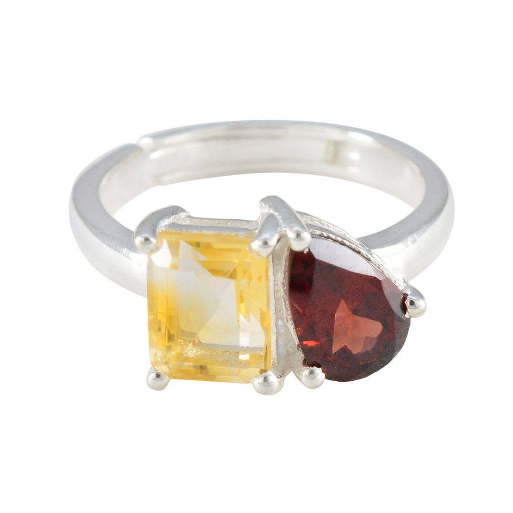 Multi Stone Toi et Moi Korean 925 Silver multicolor Gems Whisper thin Modern Ring Jewelry
