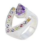 Multi Stone Halo French Sterling Silver multicolor Gemstone Statement Cocktail Ring Jewellery