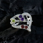 Multi Stone multiple German Silver multicolor Gemstone Tiny Romantic Ring Jewelry
