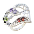 Multi Stone multiple German Silver multicolor Gemstone Tiny Romantic Ring Jewelry
