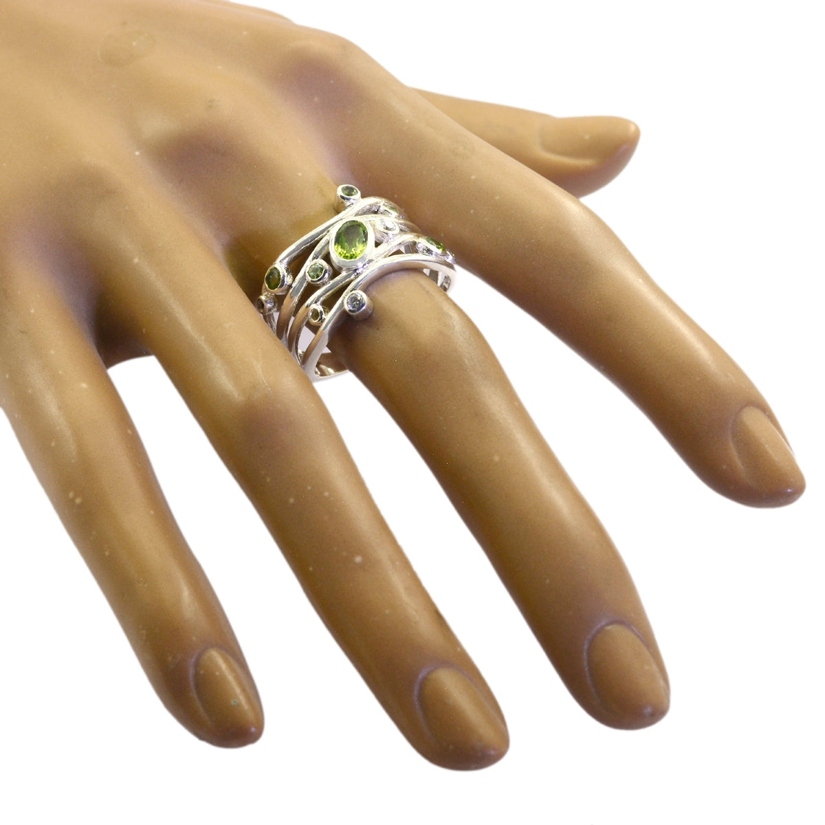 Multi Stone multiple African 925 Silver multicolor Gems Mid-weight Feminine Ring Jewelry Второстепенное изображение товара