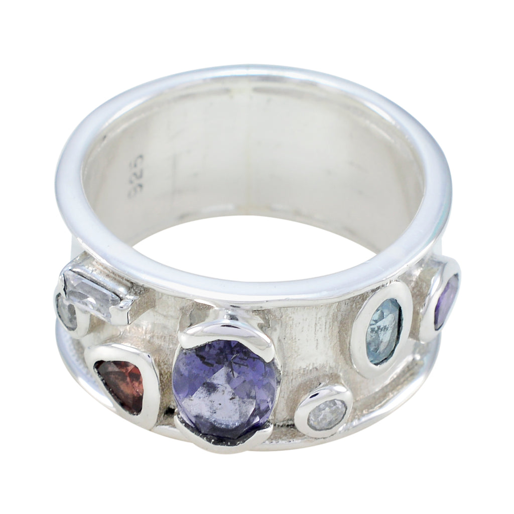 Multi Stone mehrere indische Silber mehrfarbige Edelsteine Vielseitiger Bubble Band Schmuck