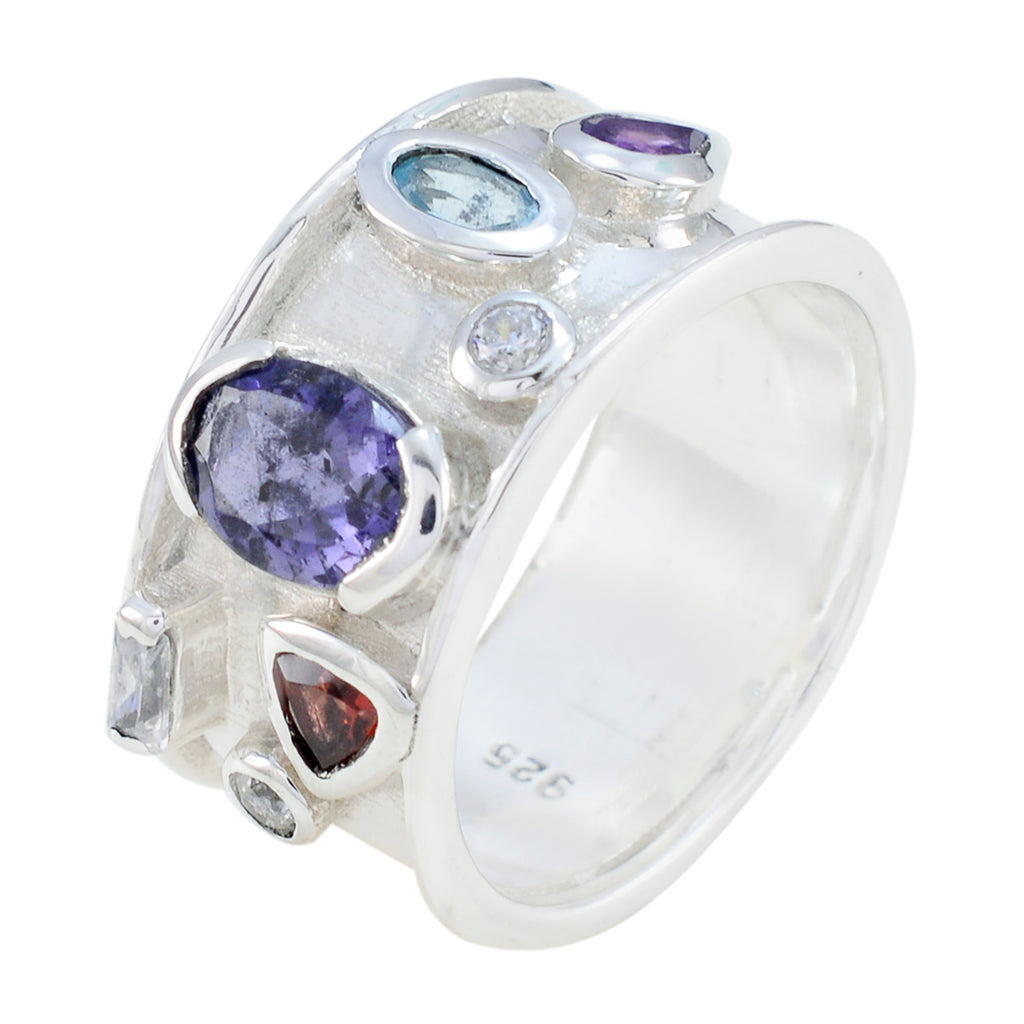 Multi Stone mehrere indische Silber mehrfarbige Edelsteine Vielseitiger Bubble Band Schmuck