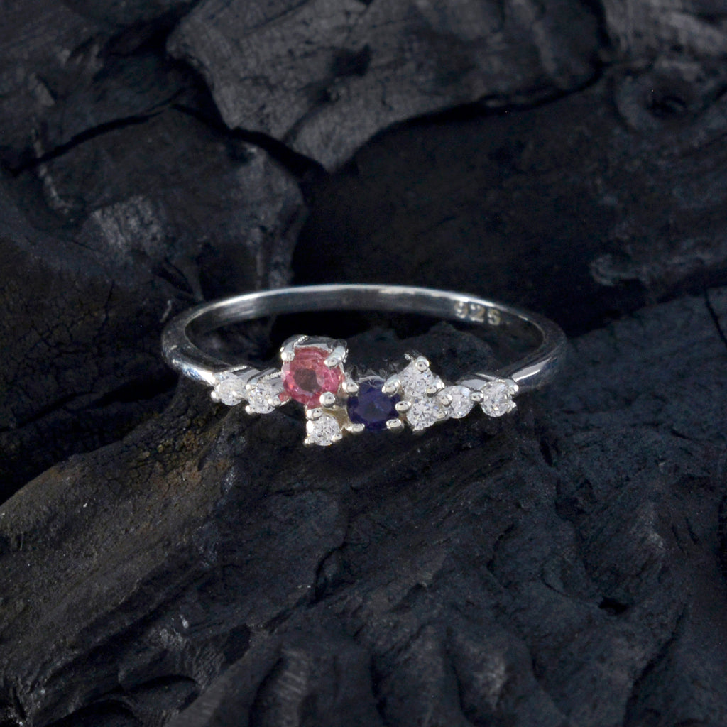 Multi Stone multiple Japanese 925 Silver multicolor Gemstone Elegant  Contemporary Ring Jewelry