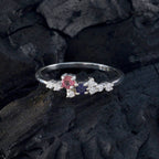 Multi Stone multiple Japanese 925 Silver multicolor Gemstone Elegant  Contemporary Ring Jewelry