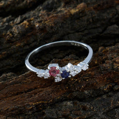 Multi Stone multiple Japanese 925 Silver multicolor Gemstone Elegant  Contemporary Ring Jewelry