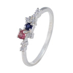 Multi Stone multiple Japanese 925 Silver multicolor Gemstone Elegant  Contemporary Ring Jewelry
