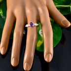 Multi Stone Trilogy Japanese Sterling Silver multicolor Gemstones Delicate Feminine Ring Jewelry