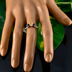 Multi Stone Penta American 925 Silver multicolor Gemstone Elegant  crown Ring Jewellery