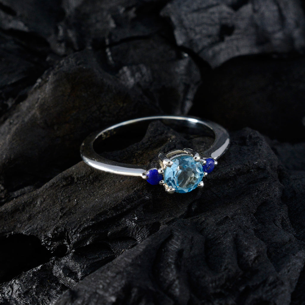 Multi Stone Trilogy American Sterling Silver multicolor Gemstones Elegant  Luxurious Ring Jewellery