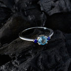 Multi Stone Trilogy American Sterling Silver multicolor Gemstones Elegant  Luxurious Ring Jewellery