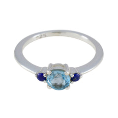 Multi Stone Trilogy American Sterling Silver multicolor Gemstones Elegant  Luxurious Ring Jewellery