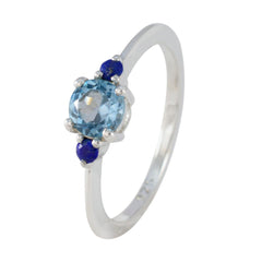 Multi Stone Trilogy American Sterling Silver multicolor Gemstones Elegant  Luxurious Ring Jewellery