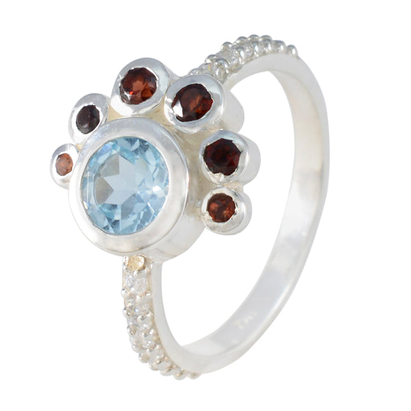 Multi Stone Hepta Japanese 925 Sterling Silver multicolor Gems Whisper thin Fairytale Ring Jewelry