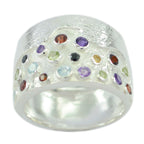 Multi Stone multiple African 925 Silver multicolor Gemstones Essential  Cocktail Ring Jewelry