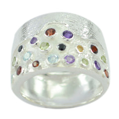 Multi Stone multiple African 925 Silver multicolor Gemstones Essential  Cocktail Ring Jewelry