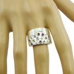 Multi Stone multiple African 925 Silver multicolor Gemstones Essential  Cocktail Ring Jewelry