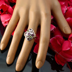 Multi Stone Navratna Moroccan Silver multicolor Gems Slim Modern Ring Jewelry