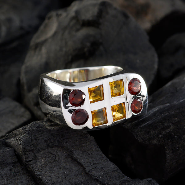 Multi Stone octa Spanish 925 Silver multicolor Gemstones Chunky Cocktail Ring Jewellery